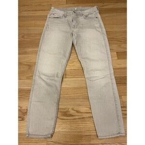 7 For All Mankind Jeans Womens 27 Mid Rise Skinny Crop Gray Everyday Stretch‎